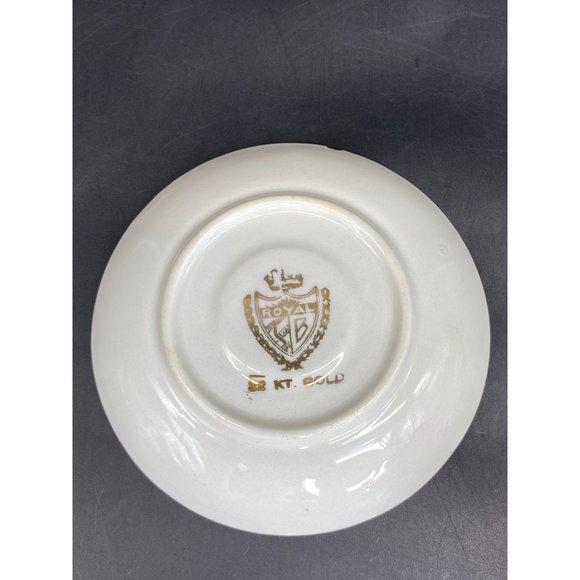 Vintage Courting Couple Demitasse Espresso Teacup Saucer 22KT Gold Flute Player - Picture 5 of 9